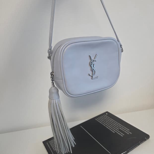 YSL 생로랑 정품 은장 미니 블로거 레더백 크로스백 태슬백