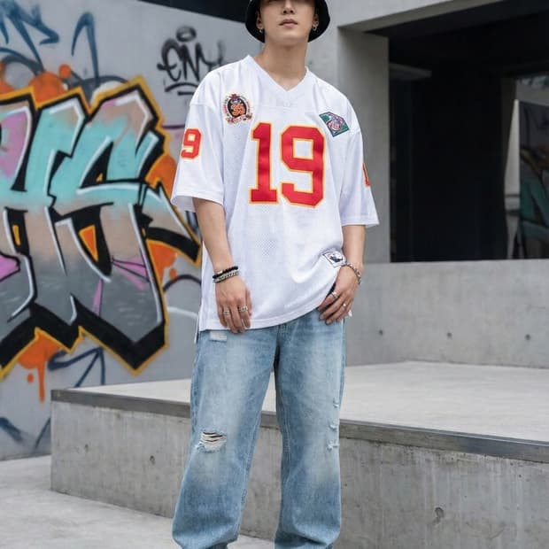 미챌앤네스 조 몬타나 캔자스시티 치프스 1994 스로우백 저지