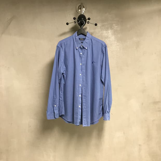 폴로 랄프로렌 QR 블루 셔츠 L