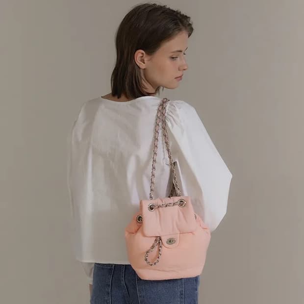 아노에틱 클래식 패딩 백팩 핑크