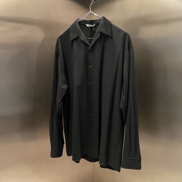 (새상품) 오라리 25ss 에어리 캐시미어 셔츠 블루종 4사이즈