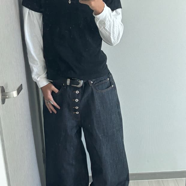 빈티지 5버튼 생지데님 XL