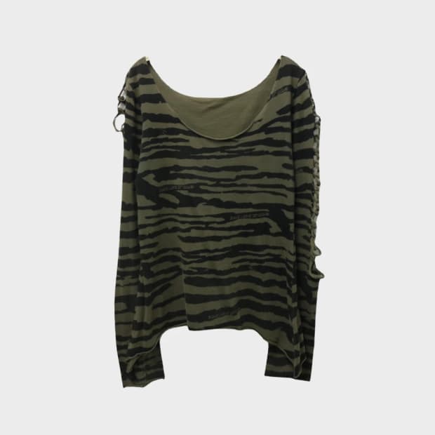 J&R 지브라 니팅 긴팔 티셔츠 61759