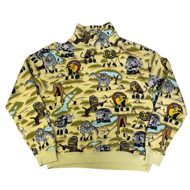 아디다스 x 제레미스캇 사파리 그래픽 하프넥 맨투맨 L