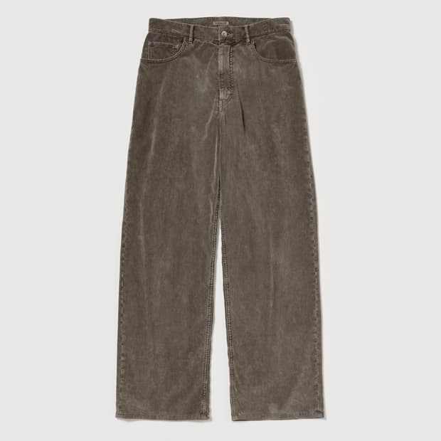 오라리 25AW 피그먼트 다이 코듀로이 와이드 5P 팬츠 올리브 브라운