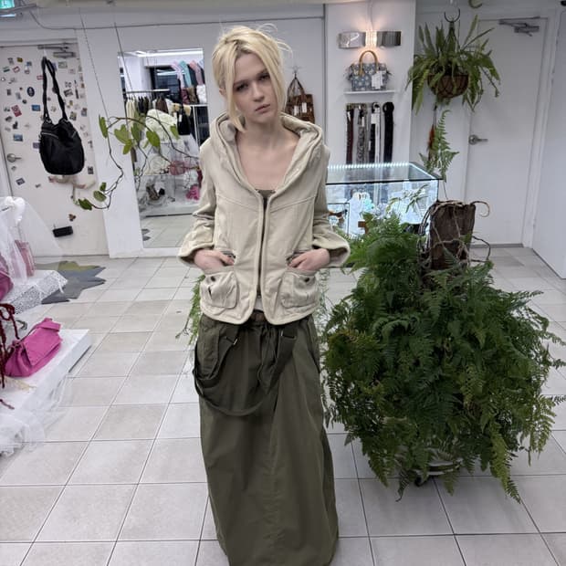 피조물빈티지 pijomul 니트집업자켓 