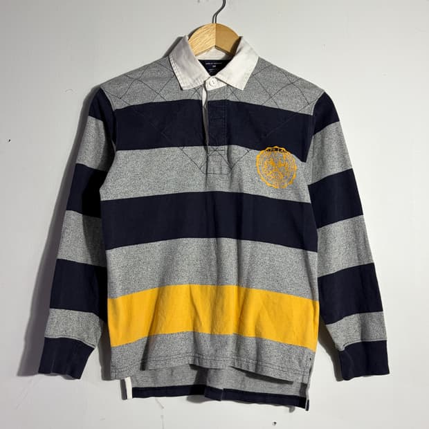 폴로 그레이 스트라이프 카라 맨투맨 (무료배송)