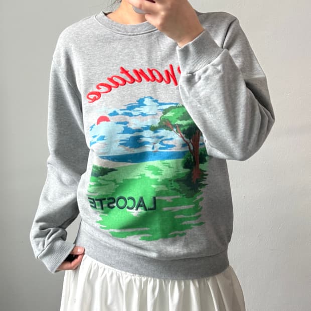 [M] 라코스테 그레이 맨투맨