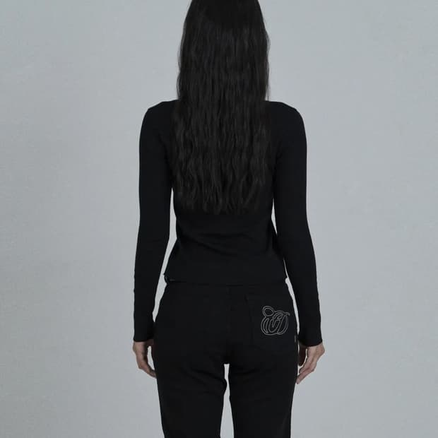 오도어 코튼 로우 진 블랙 