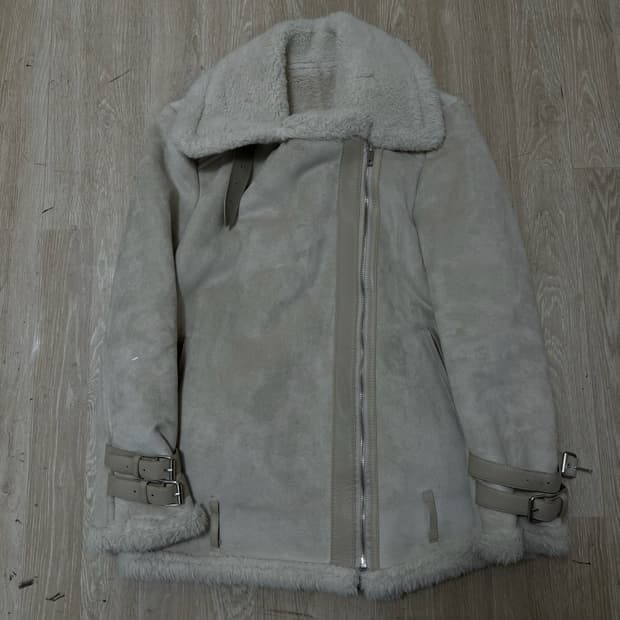 PLUS SQ 여성 스웨이드 양털 무스탕 자켓 FREE 