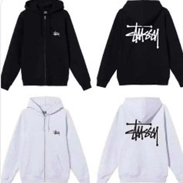 스투시 후드집업 블랙 s