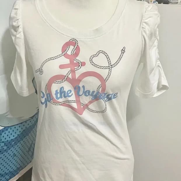 일본 빈티지 셔링 반팔티