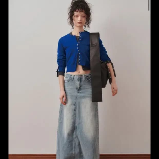 플리즈프로젝트 맥시 데님 스커트 2사이즈