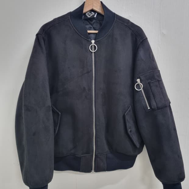 TRYTOTALK 블랙 스웨이드 MA-1자켓 XXL