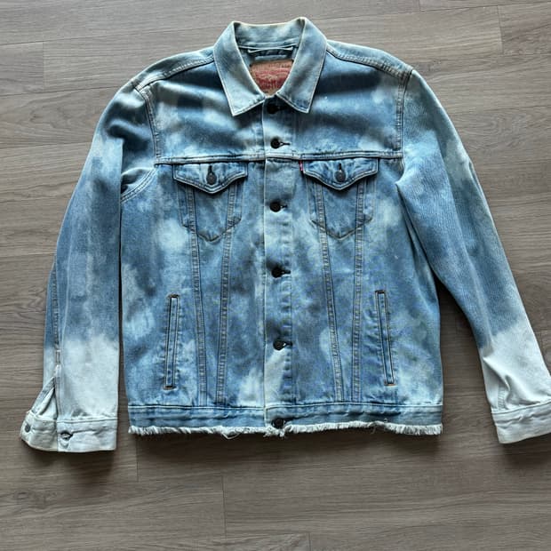 리바이스 화이트 워싱 데님자켓 L