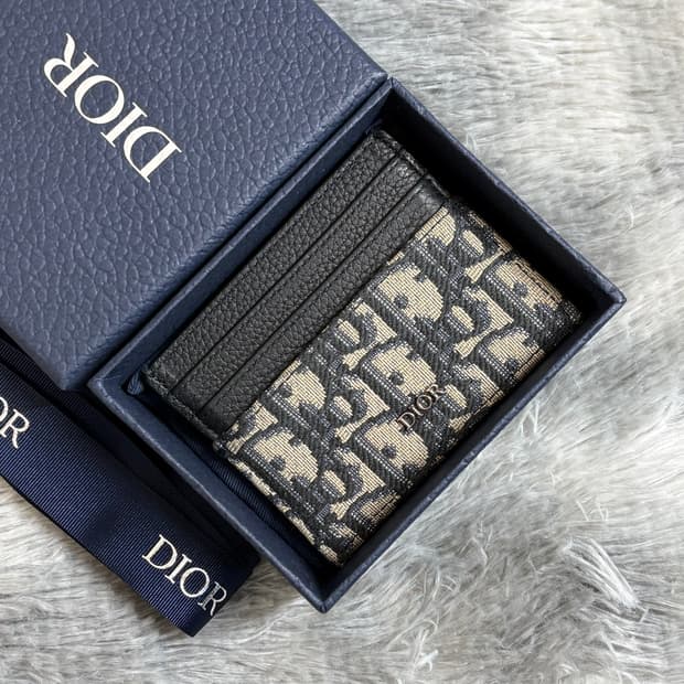 디올 오블리크 카드지갑 베이지