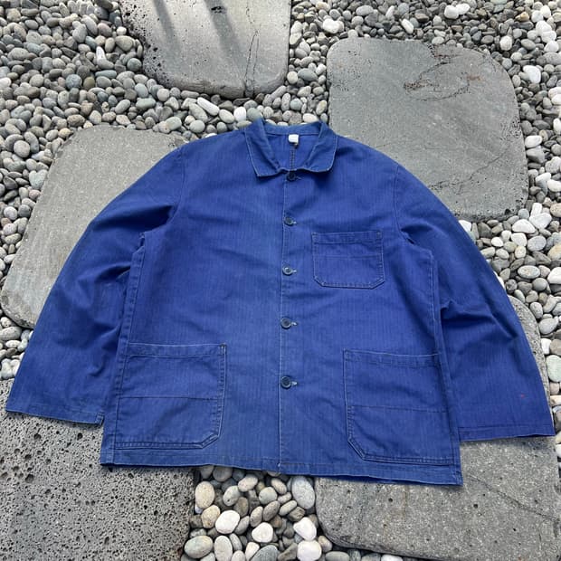WASHING BLUE OLD HBT 헤링본트윌코튼 프렌치워크자켓