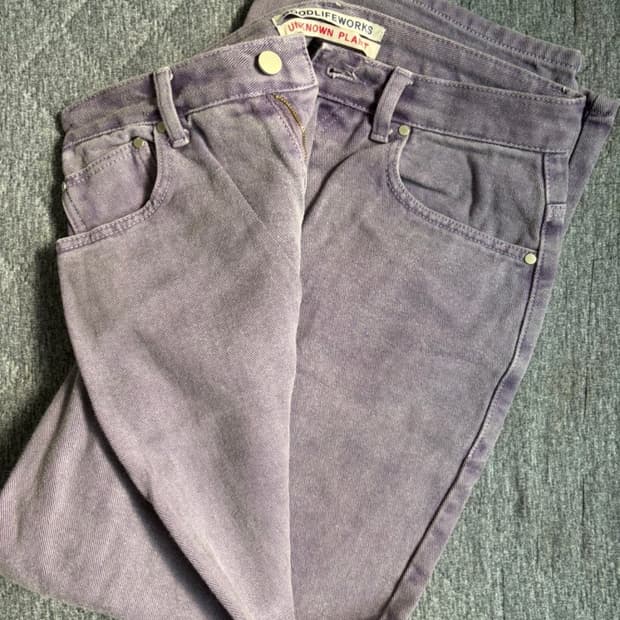 굿라이프웍스 퍼플 와이드 데님 팬츠 S