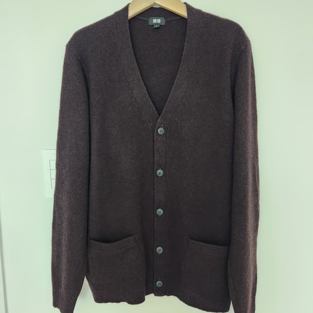 남자 유니클로 울 가디건 L