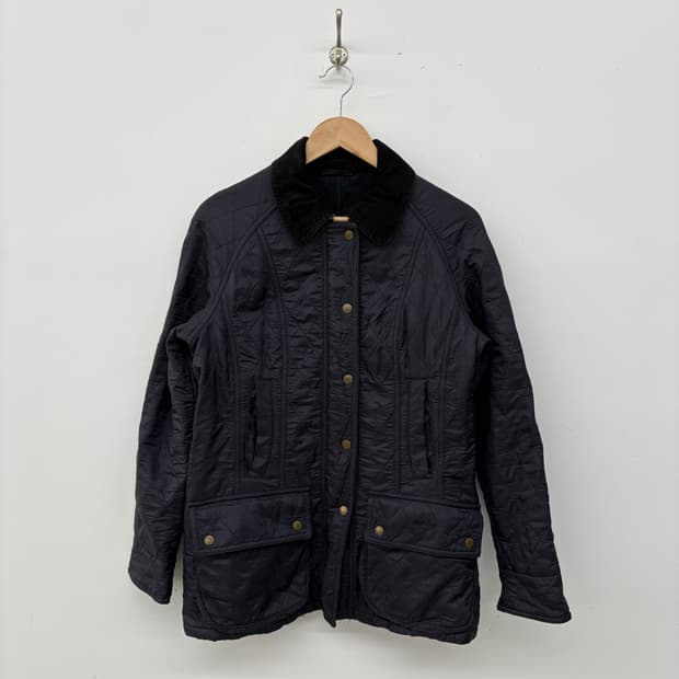 바버 퀼팅 자켓 코듀로이 카라 L