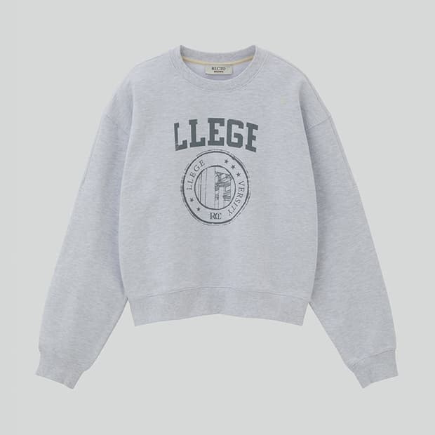 렉토 LLEGE BROWN 로고 맨투맨 그레이