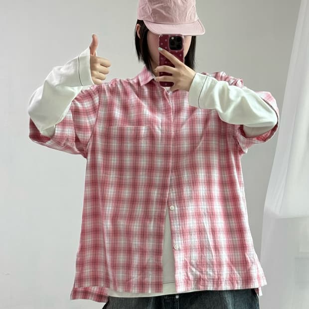 에프터프레이 핑크 반팔셔츠