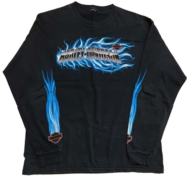 [L] 할리데이비슨 블루 플레임 롱슬리브