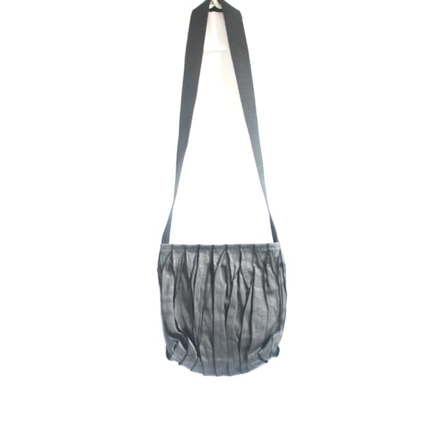 Pleated layered Ash grey Crossbody Bag