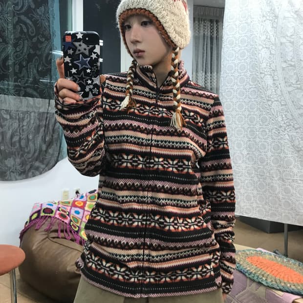 유니클로 여성 에스닉 후리스 