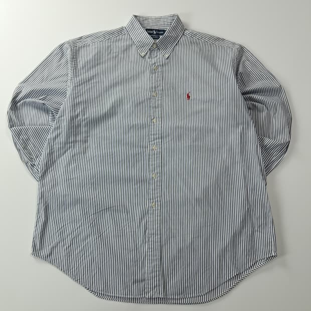 CK324 XL 폴로 90s 워시드네이비 스트라이프 셔츠 남방
