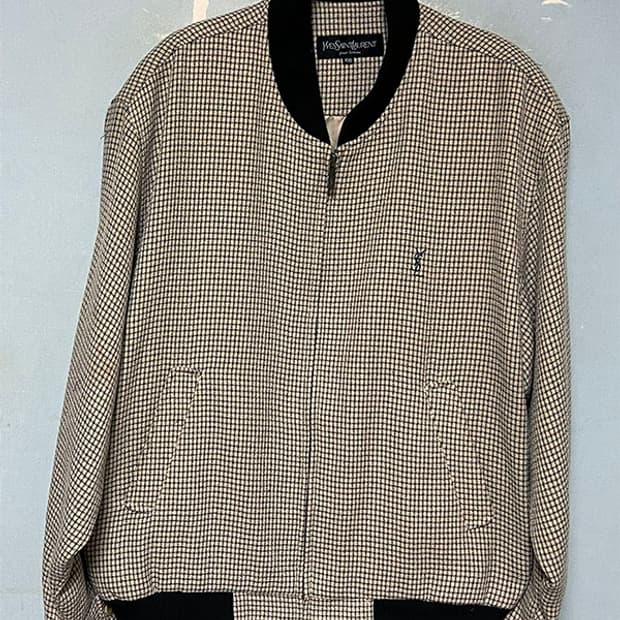 입생로랑 남자 블루종점퍼 춘추 체크 L 100