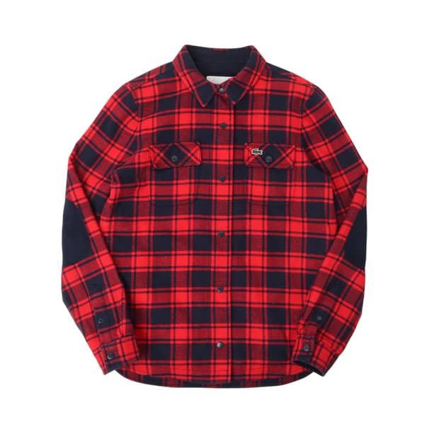 라코스테 플란넬 체크 퀄팅 자켓