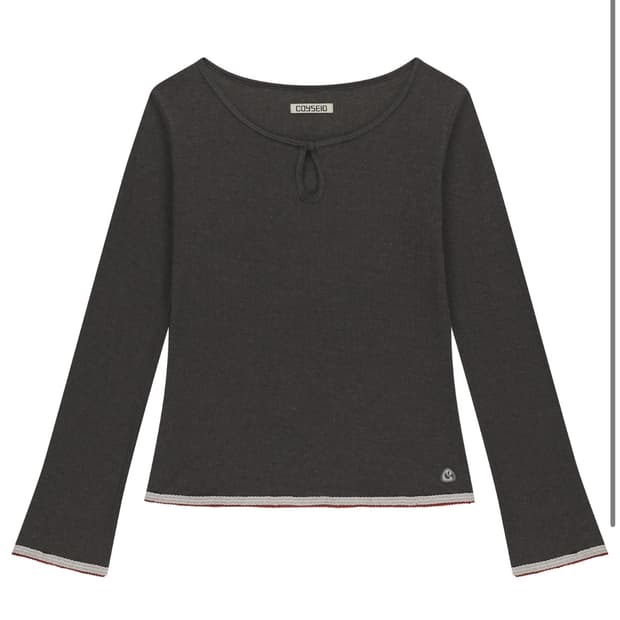 코이세이오 EYELET LACE LONGSLEEVES ASH BROWN