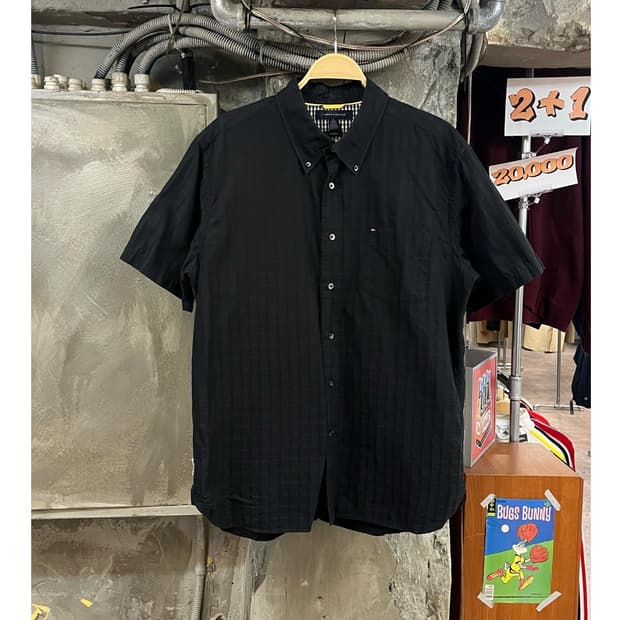 타미힐피거 반팔 셔츠 블랙 XL #csz3574