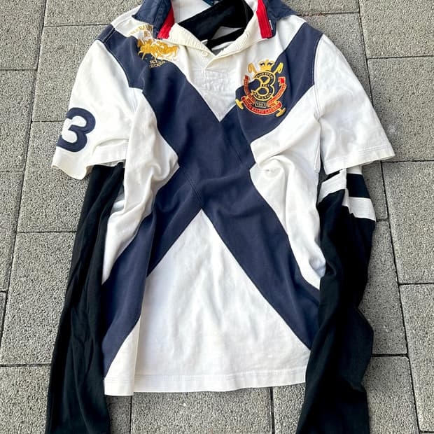 *rare* 2000s 폴로 치프키프 빅포니 카라 반팔티