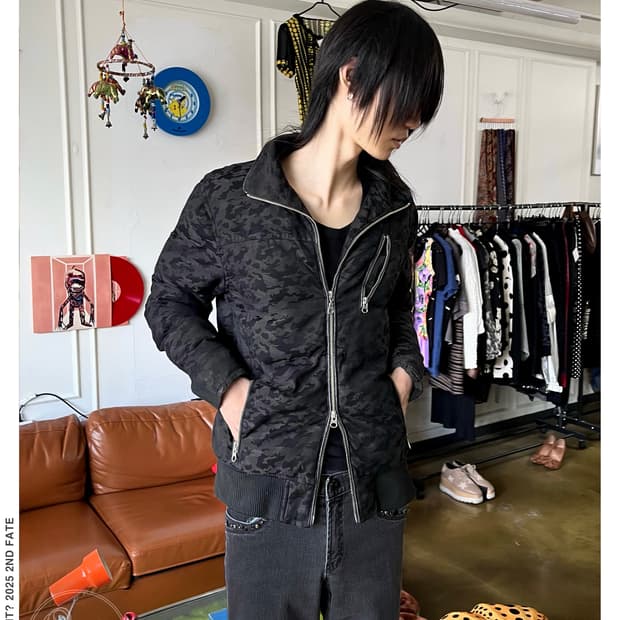 AZUL by MOUSSY Black Camo Padding Jumper