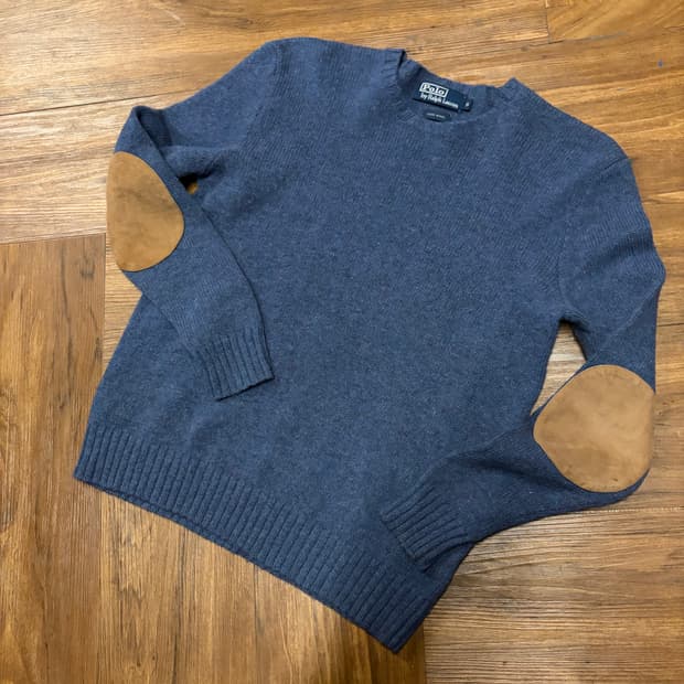 POLO RALPH LAUREN BLUE WOOL KNIT