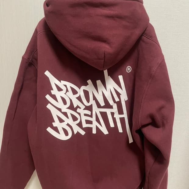 브라운브레스 버건디 후드티 s