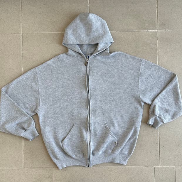 90s 빈티지 러셀 후드집업 그레이 XL USA