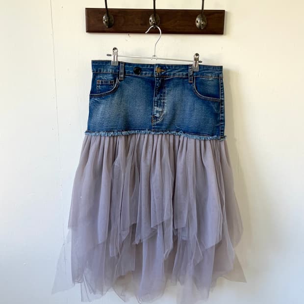 SHEIN 데님 튤 스커트