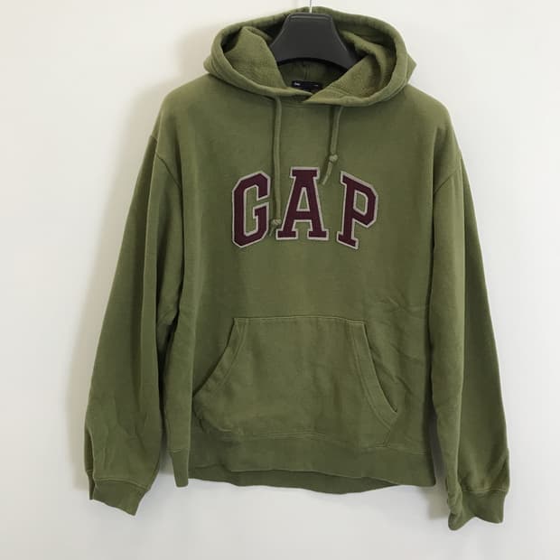 GAP 빈티지그린 버건디로고 후드 [S]
