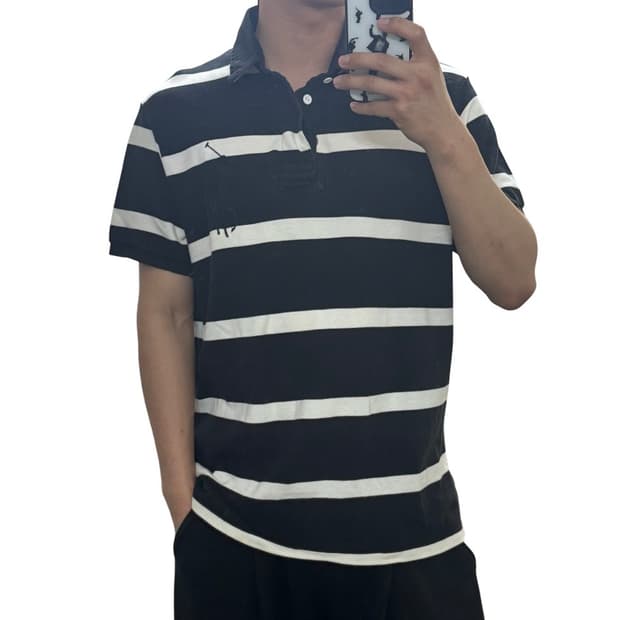 폴로 커스텀핏 빅포니 스트라이프 카라티