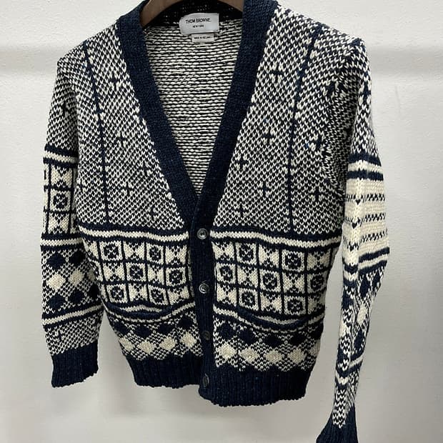 여) 톰브라운 페어아일 울 가디건 