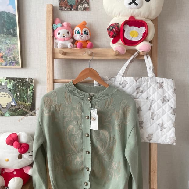 모리걸 빈티지 엑시즈팜 민트 가디건 ❄️🤍 [새상품]