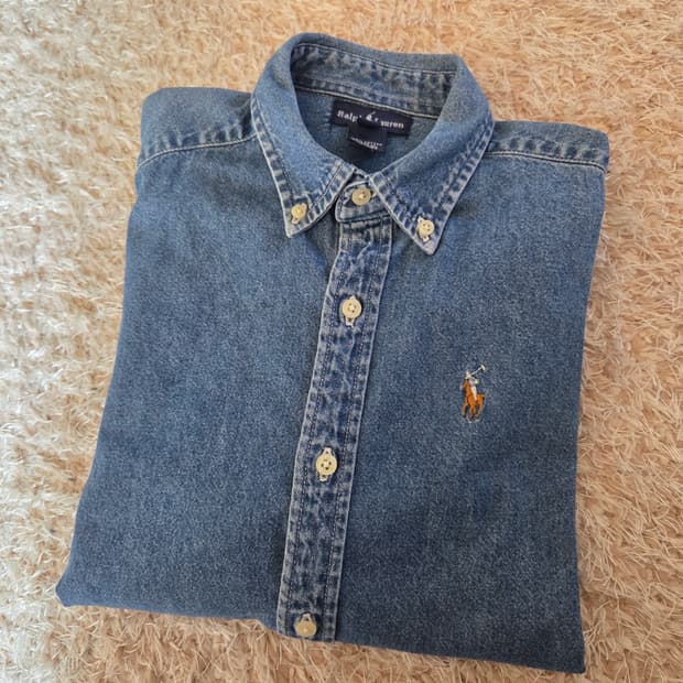 00's 빈티지 폴로 랄프로렌 여성 데님 셔츠