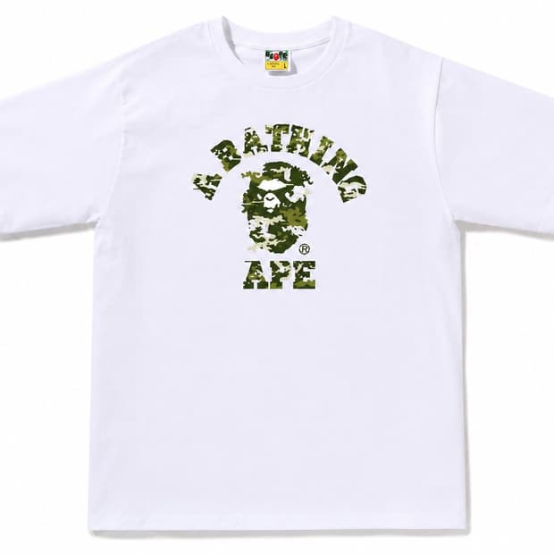 남여공용 Bape 카모 반팔 티셔츠 - 블랙, 화이트