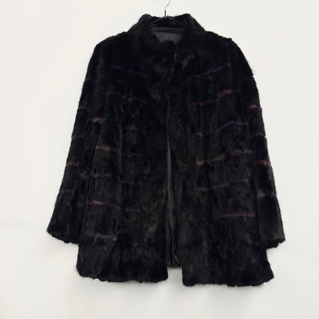 Stripe string jindo mink fur jacket/진도밍크