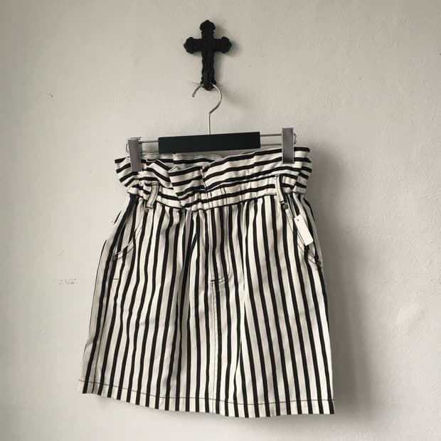 Stripe pattern mini skirt