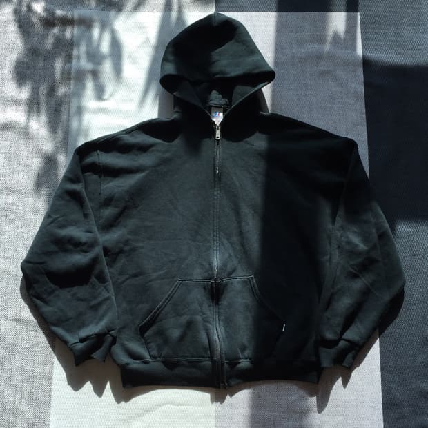 빈티지 러셀 튜블러 후드집업 블랙 XL