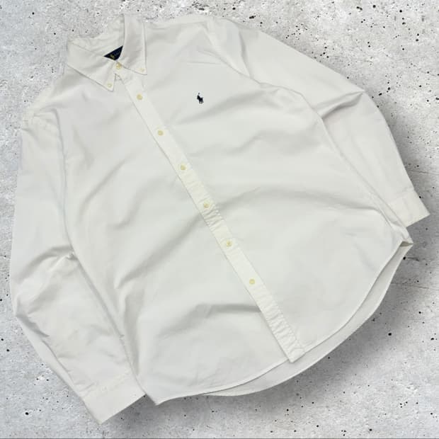 [L] 폴로 랄프로렌 옥스포드 클래식픽 셔츠 화이트 C819